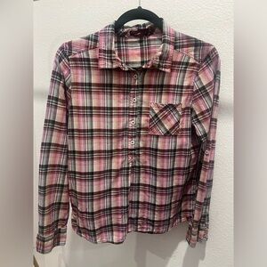 Prana Gina Plaid Popover Blouse